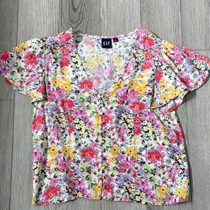 GAP Women's Colorful Floral Blouse